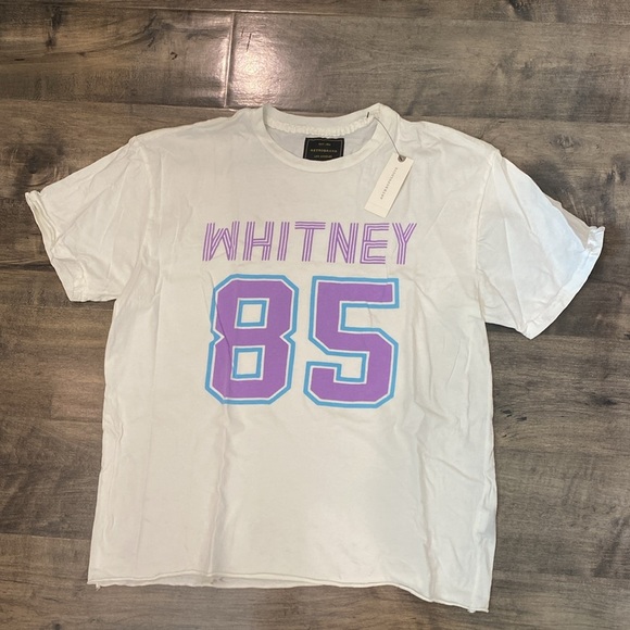 Anthropologie Retro Brand Varsity Graphic Short-Sleeve T-Shirt Whitney 85 - Picture 2 of 3